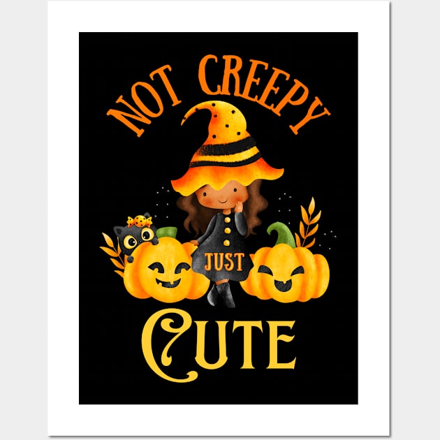 Not Creepy Just Cute, Adorable Witch Wall Art by MzM2U